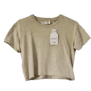 Bloom Crop Tie-Dye Crew Neck  Casual Tee artichoke color (S)